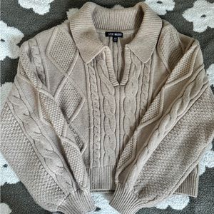 Steven Madden chunky collared beige sweater